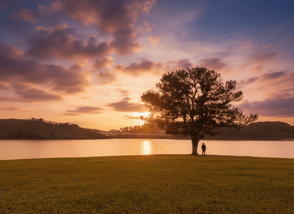 C&acirc;y c&ocirc; đơn ven hồ Suối V&agrave;ng l&agrave; điểm đến nổi tiếng với vẻ đẹp hoang sơ v&agrave; độc đ&aacute;o